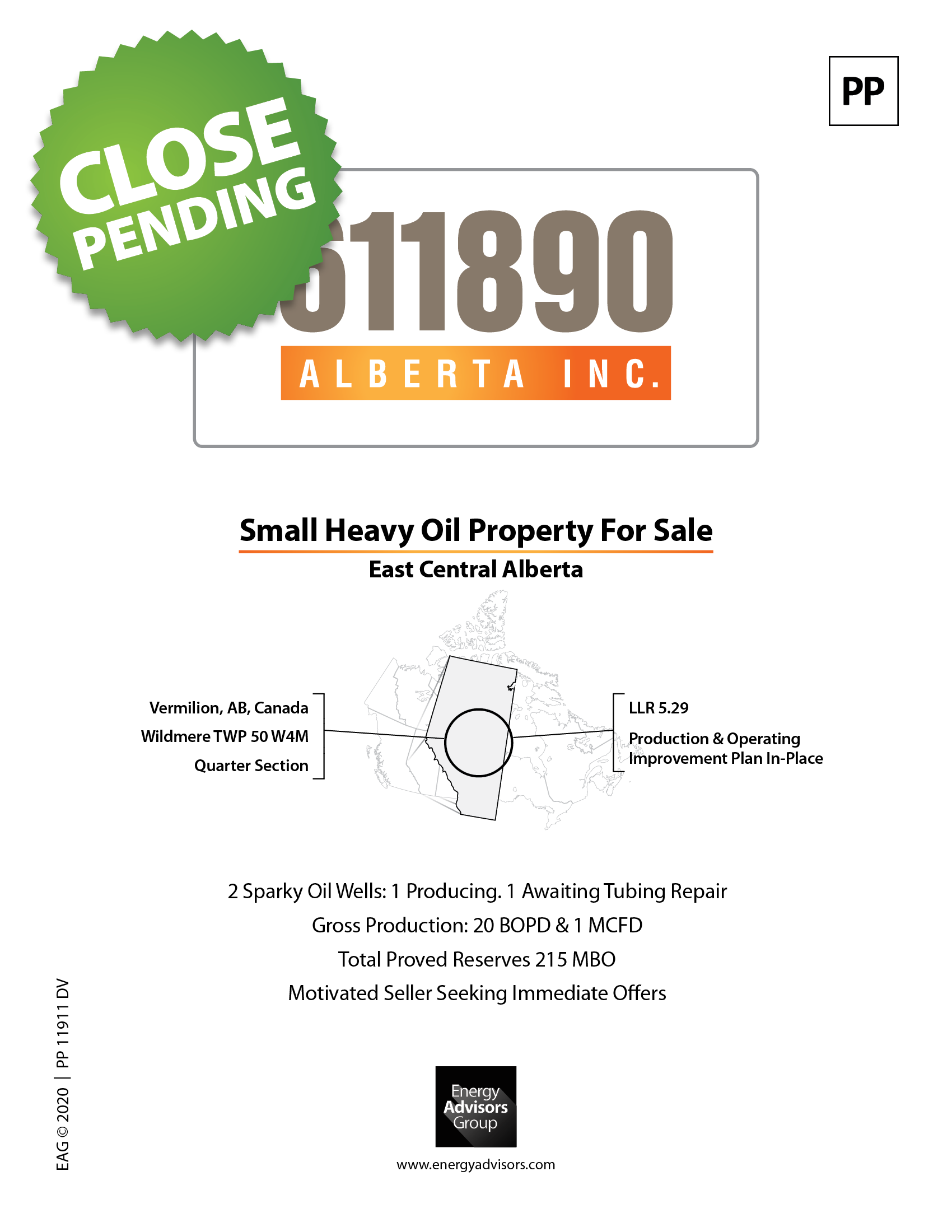 SMALL CANADIAN HEAVY OIL PKG - Energy Advisors Group SMALL CANADIAN HEAVY OIL PKG