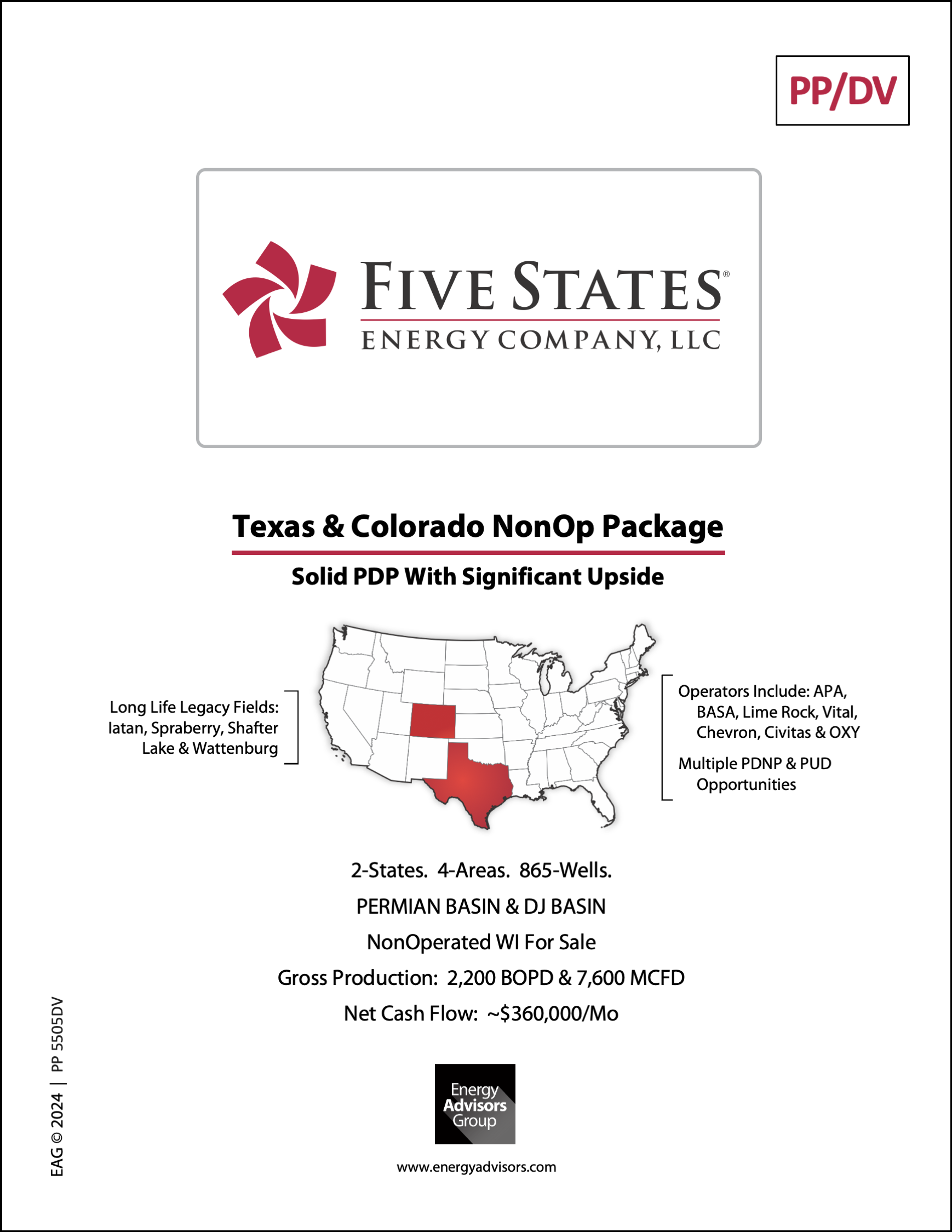 FIVE STATES NONOP SALE PACKAGE